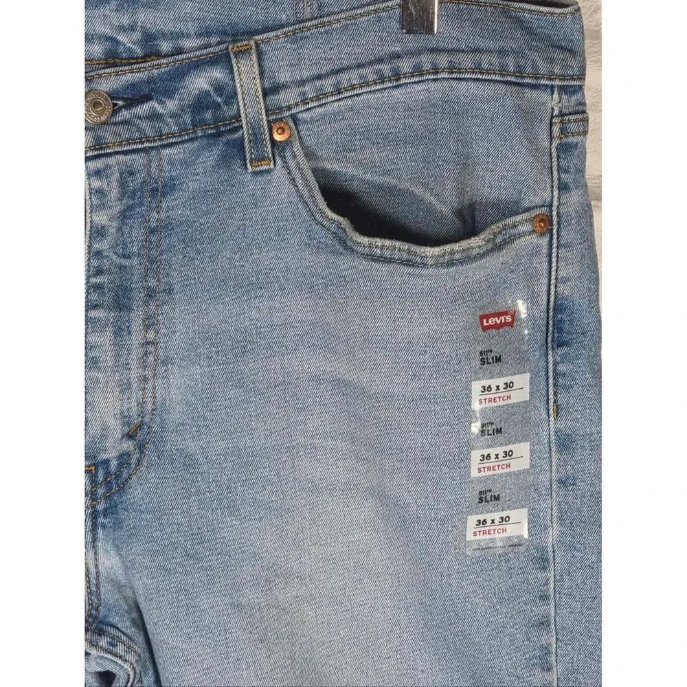 Levis 511 Slim Fit Jeans Mens 36x30 Light Wash Blue Stretch Denim 045111432